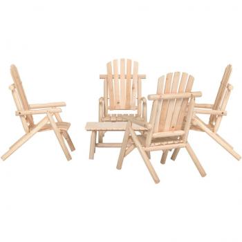 vidaXL 5 Piece Garden Lounge Set Solid Wood Spruce