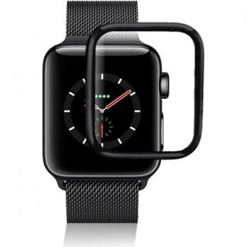 Protector de Pantalla 3D NevoGlass para Apple Watch 7 - Resistente a Rayones y Sin Grietas - Negro - 0,33 mm