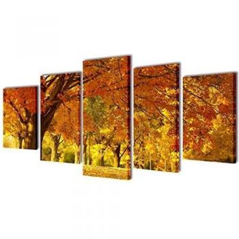vidaXL Set Decorativo de lienzos para la Pared Modelo Bosque arces, 100 x 50 cm