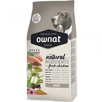 Ownat Pienso para Perros Dog Classic Light 4kg, Alimento Balanceado contra el Sobrepeso Perros de Vegetales Natural sin Preservantes ni Colorantes.