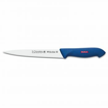 Cuchillo Profesional Fileteador Flexible 18 cm Microban Azul - 3 Claveles Proflex