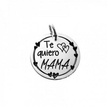 Colgante de plata con mensaje Te quiero mamá