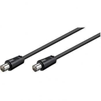 Cable Antena Coaxial 1.5m Doble Blindaje 70 dB Masculino-Masculino Negro