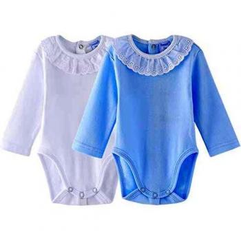 Amomí Body para Bebé, Pack de 2 unidades, Manga Larga, 100% Algodón, Suave Bodies Con Botones de Presión, Color Blanco Crudo Estampado