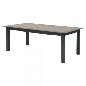 Mesa de jardín extensible Allure Gris/Miel - 12 plazas - Aluminio tratado epoxy