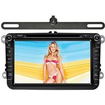YINUO 8 Pulgada 2 Din Android 5.1.1 Lollipop Quad Core Autoradio Reproductor De DVD GPS Navigation Para VW/SKODA 7 Color De Iluminación De Botón Soporte DAB / Control Del Volante Bluetooth / AV-IN / 1080p Incluye Cámara Reversa