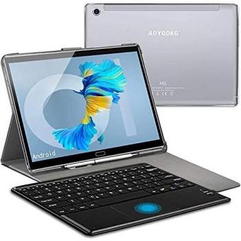 Tablet 10.8 Pulgadas 2K Píxeles Dual 5G WiFi/10 Cores 2.3Ghz, 6GB RAM + 128GB ROM/512GB Escalable Android 10.0 Pie Convertible Laptop | Dual SIM 4G-8000mAh 8MP+16MP Dual GPS Bluetooth 5.0 Type-C Plata