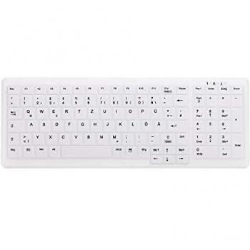 Teclado Médico Desinfectable Cherry AK-C7000 - Inalámbrico 2.4 GHz, Membrana de Silicona, 105 Teclas, IP65, Blanco