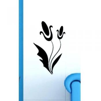 Pegatinas de pared Wall pared - flores V26 - ca 12 x 35 cm negro