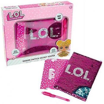 LOL Surprise- Diario Secreto de Lentejuelas Cuadernos Papelería, Multicolor, Talla única