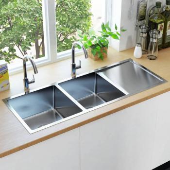 Fregadero de Cocina Hecho a Mano en Acero Inoxidable