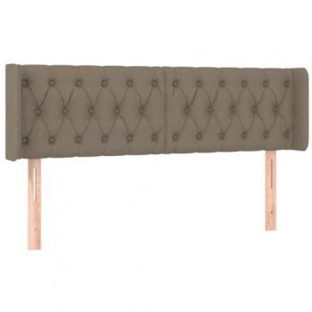 Cabecero de cama tapizado con LED en tela gris taupe 147x16x78/88 cm