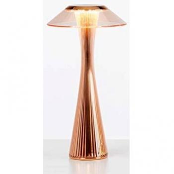 Lámpara de sobremesa LED recargable Kartell Space, cobre metálico, 30cm