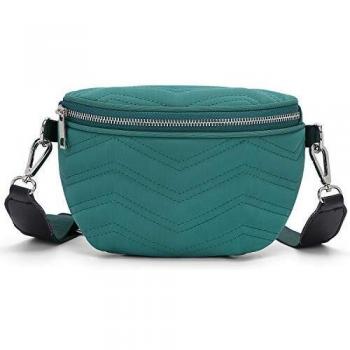 Wind Took Bolso Riñoneras de Moda Bolso Bandolera Mujer Impermeable Bolso Hombro,Riñonera Multifunción con Correa Ajustable para Diario Viaje y Compras 21 x 8.5 x 14 cm Verde