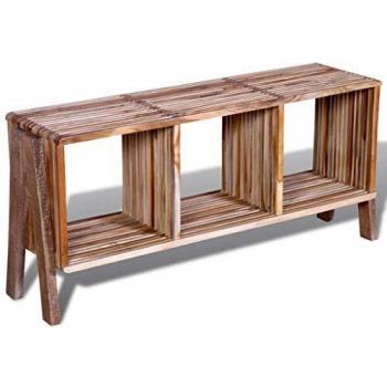 vidaXL Mesa de TV de Teca reciclada con 3 cajones apilables Mueble de casa decoración