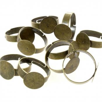 Présentoirs pour Bijoux - Lote de 50 anillos con base de metal, color bronce