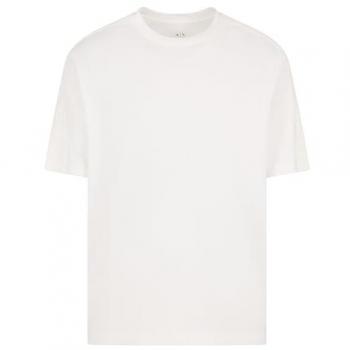 Camiseta de Manga Corta Regular Fit de Algodón Grueso para Hombre Armani Exchange con Logo ASV, Color Blanco Crudo, Talla L