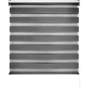 Blindecor LIRA - Estor enrollable de doble capa Noche y Día, Gris Plata, 140 x 250 cm, ancho x largo