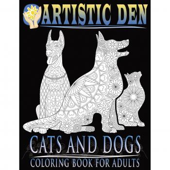 Libro para Colorear de Gatos y Perros para Adultos (Terapia Artística de Tangle Floral) (Volumen 2)