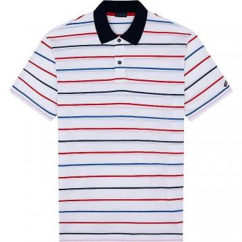 Paul & Shark Men's Organic Cotton Striped Polo Shirt in White, Size 2XL