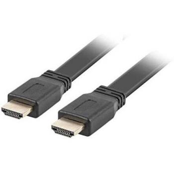LANBERG Cable HDMI CA-HDMI-21CU-0018-BK Conectores Macho/Macho CHAPADOS EN Oro Cable Plano RESOLUCION hasta 3840 * 2160 1.8 Metros Negro