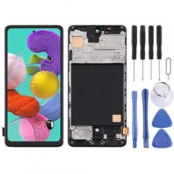 Pantalla TFT LCD Completa con Marco para Samsung Galaxy A51 A515F - Repuesto Táctil Negro (sin Huella Dactilar)