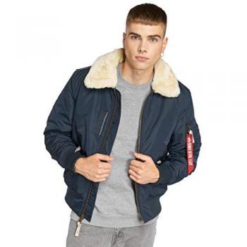 Alpha Industries Men's Injector III Bomber Jacket, Marine Blue, Size M