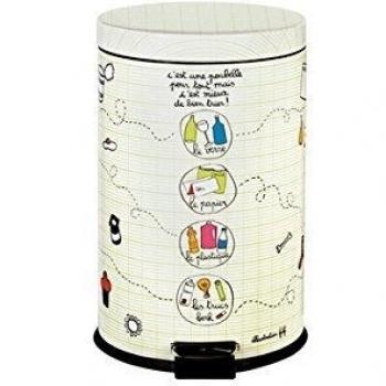 Disseny plus 2 M121959 - Cubo de basura decorado 20l disseny blanco