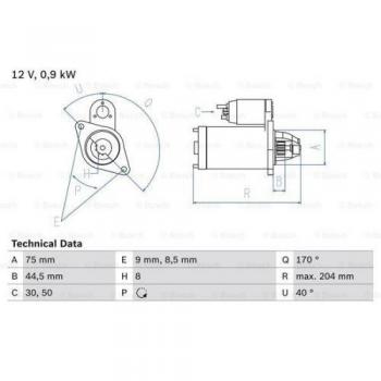 Motor de Arranque Bosch 986023520, tipo: Motor de arranque, características: fabricado por Bosch, número de pieza 0 986 023 520