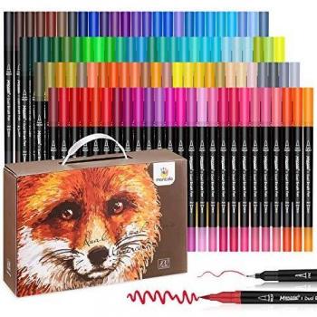 100 Colores con Rotuladores Punta Pincel Acuarelables Marcadores Caligrafía Lettering Para , Lettering, Bocetos, Dibujo MA-100B