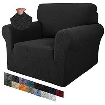 MAXIJIN Funda de silla de jacquard creativa para sala de estar, súper elástica, antideslizante, con brazos, perros, apto para mascotas, 1 pieza, protector de sofá y sillón