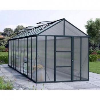 Invernadero Premium Palram - Canopia Glory de Jardín con Policarbonato Doble Capa 244x244x250 cm Gris