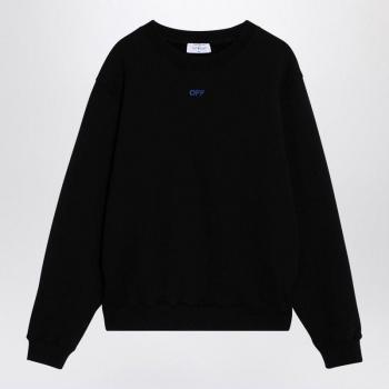 Off-White Women's Cotton Sweatshirt With Logo Embroidery in Black | Size Small | OWBA055F24FLE001