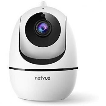 Netvue Camara Vigilancia WiFi Interior,2.4G Cámara IP WiFi 360°Compatible con Alexa,Alarmas para Casa,con Completo Debe IR Videovigilancia Security para Baby/Elder/Pet