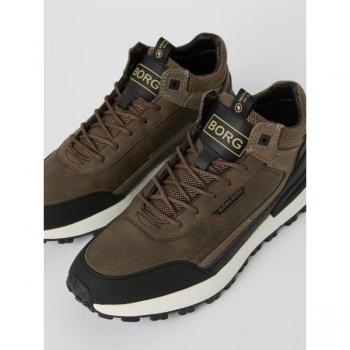 Björn Borg Men's Mid-Top Brown R2410 Runner Sneakers Size 44
