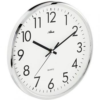 Reloj de pared Atlanta 4316 Cuartz Analógico Plateado Redondo Silencioso Sin Tictac