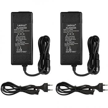 LEDMO 2 Pcs Fuente alimentacion 12V 5A Transformador 60W, Alimentador adaptador 12v led Transformador 220v a 12v Para tira led radio monitores PC portátil etc