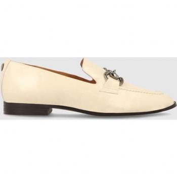 Lodi - Mocasines de mujer en piel de color blanco roto con detalle en el empeine