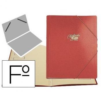 Carpeta clasificadora cartón rígido Saro folio roja - 12 departamentos 30-R, rojo