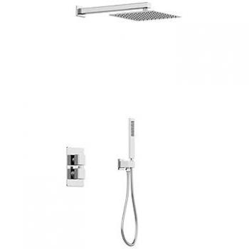 Conjunto de ducha encastrable con grifo mezclador termostático - Color níquel pulido TEREK