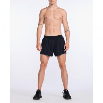 2XU Pantalón Light Speed 5 Inch Short Negro para Hombre, ligero, de secado rápido, con tecnología de compresión y diseño ergonómico