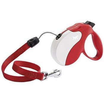 Ferplast - Correa Extensible para Perros Amigo Cord M, Cordón retráctil, 5 m, máx. 25 kg, Rojo