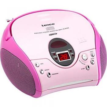 Lenco scd24zradio fm estereo con reproductor cdzpantalla lcdzrosa