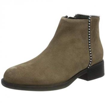 Geox Women's Resia 100% Leather Zip Up Ankle Boots - Dark Beige - Size 5 (UK)
