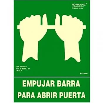 Pictograma Archivo 2000 empujar barra para abrir puerta pvc verde luminiscente 224x300 617001H VE