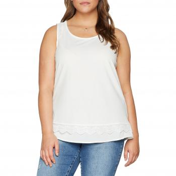 Junarose Jrrida SL Top-S, Camiseta sin Mangas para Mujer, Blanco