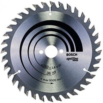 Bosch 2 608 640 597 - Hoja de sierra circular Optiline Wood - 160 x 20/16 x 2,6 mm, 36