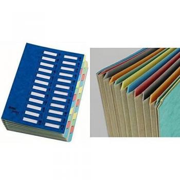 Carpeta Organizadora Extensible Emey Junior Clip, 12 Compartimentos, Escala Numérica, Azul
