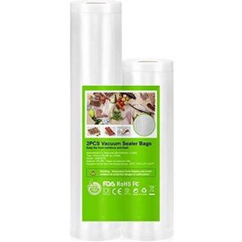 Ombar Bolsas de Vacío, Rollos al Vacio para Envasadora al Vacío para Almacenaje de Alimentos/Cocina/Sous Vide, 1 Rollo 20x600cm 1 Rollo 28x600cm Bolsas para Foodsaver, Lacor, Silvercrest, Caso, etc.
