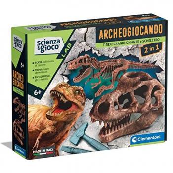 Kit Arqueológico Científico T-Rex 2 en 1 - Excavación y Ensamblaje de Dinosaurios y Fósiles